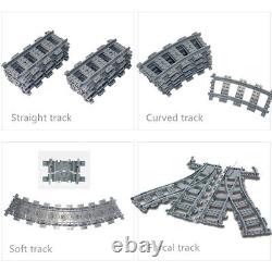 Voies flexibles pour trains de ville LEGO - Ensemble de 20 sets pour construire des blocs de trains DIY