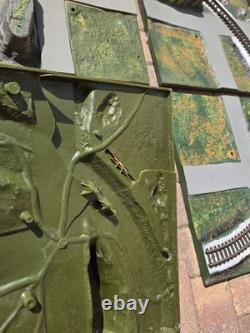 Vtg Ac Gilbert Co. 1964 (4) Pièces Jouet Train Chemin de Fer Disposition Paysage Lire